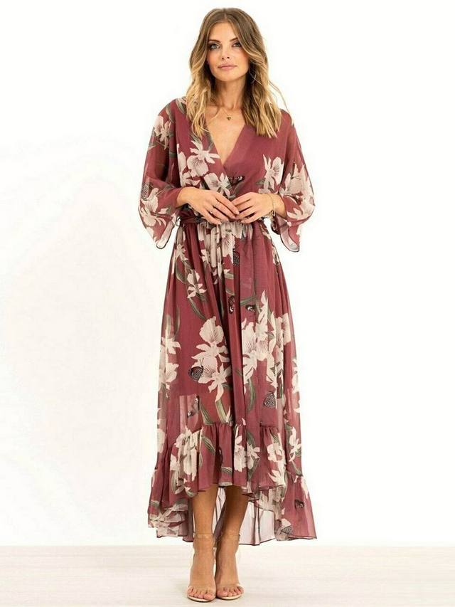 YASMINE™ - Elegant Kimono Midi Dress