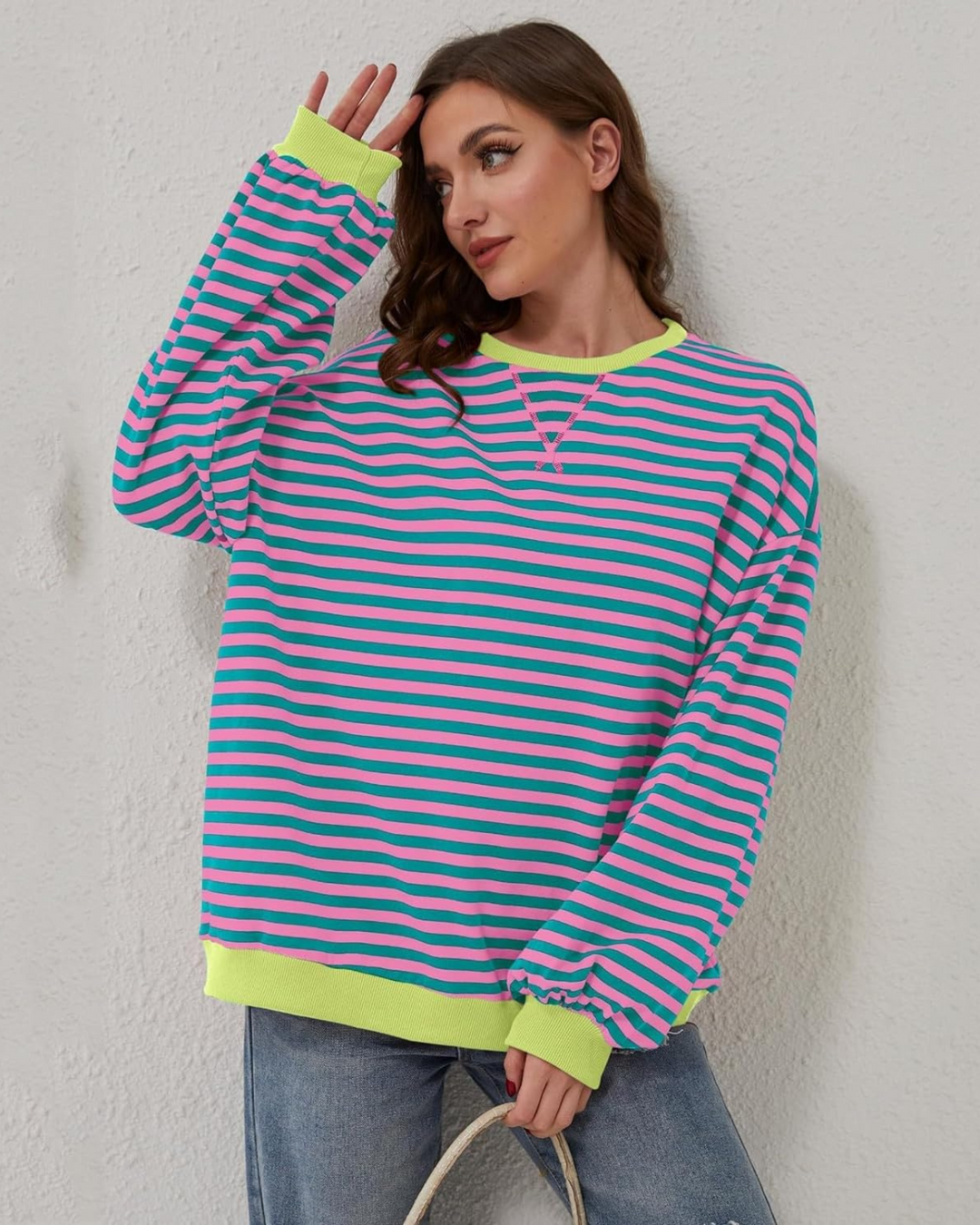 ROXANNE™ - Striped Oversized Sweatshirt