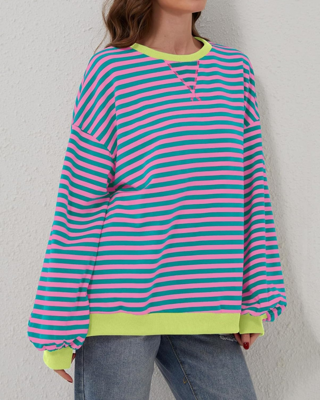 ROXANNE™ - Striped Oversized Sweatshirt