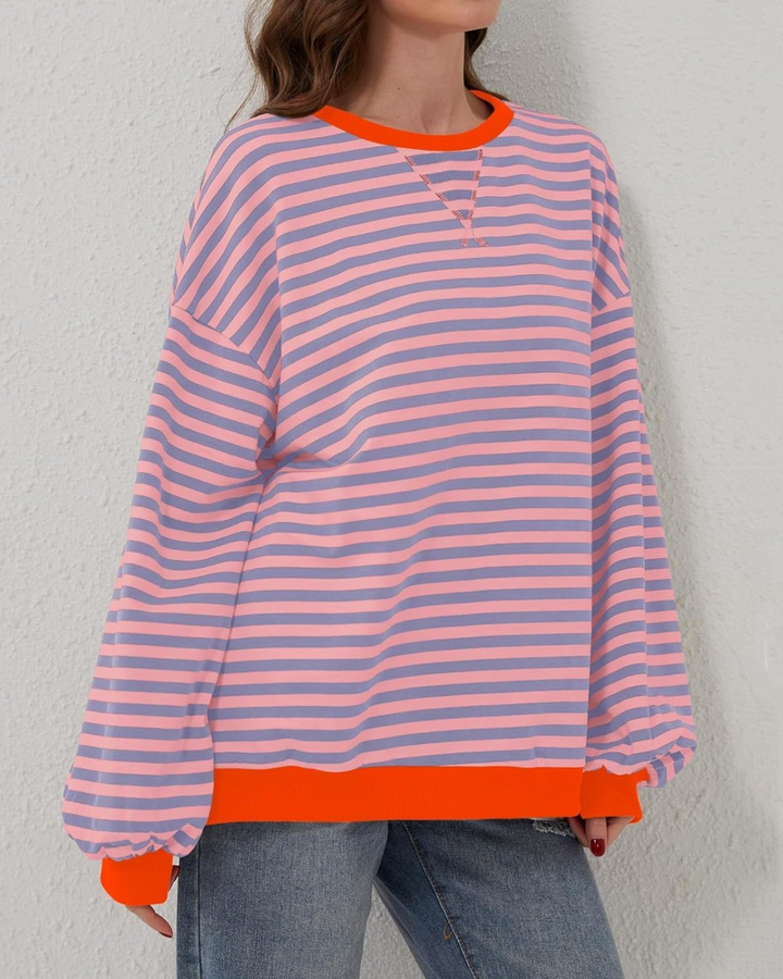 ROXANNE™ - Striped Oversized Sweatshirt