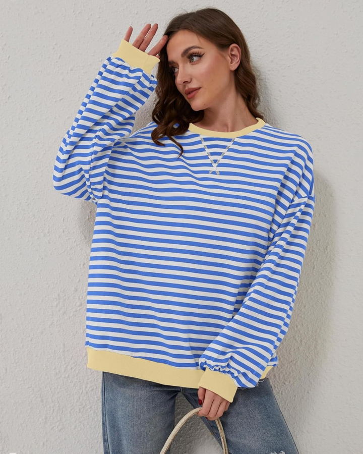 ROXANNE™ - Striped Oversized Sweatshirt