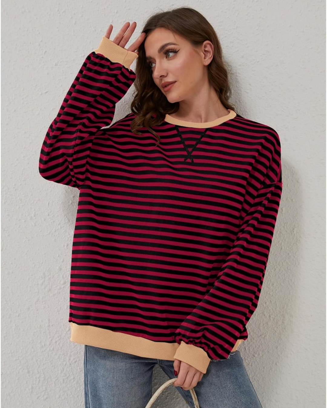 ROXANNE™ - Striped Oversized Sweatshirt