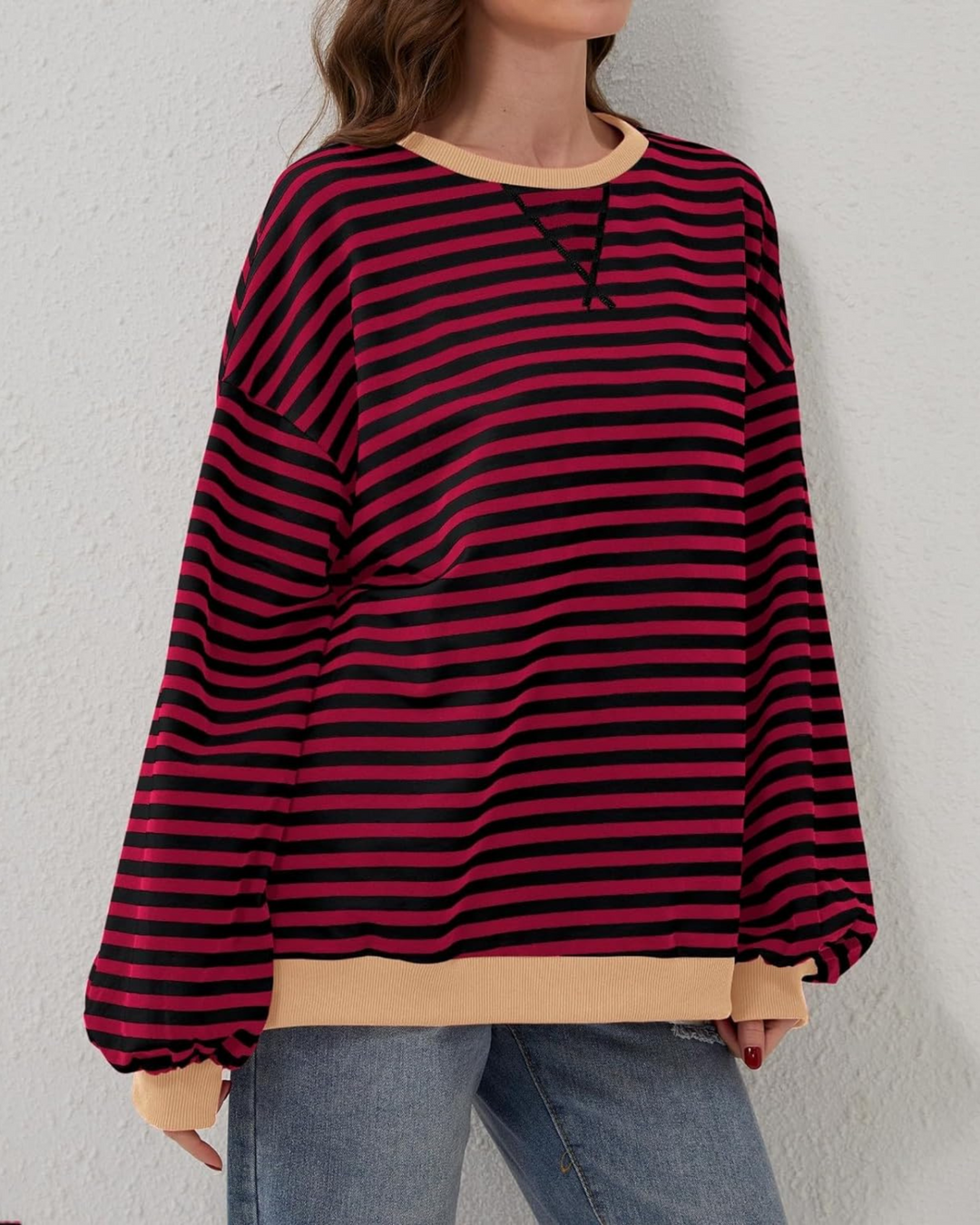 ROXANNE™ - Striped Oversized Sweatshirt