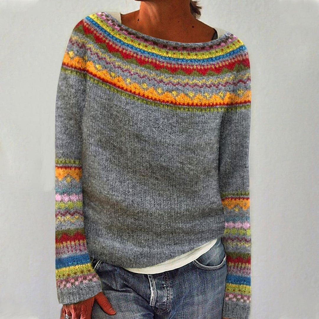 SINEAD™ - Cosy Yoke Knit Sweater