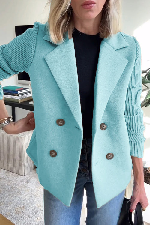 SORELLE™ - Elegant Knit-Sleeve Blazer