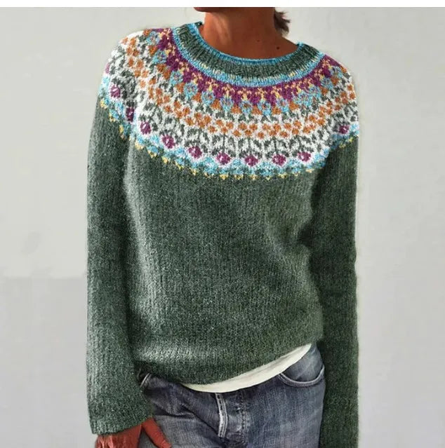 SINEAD™ - Cosy Yoke Knit Sweater