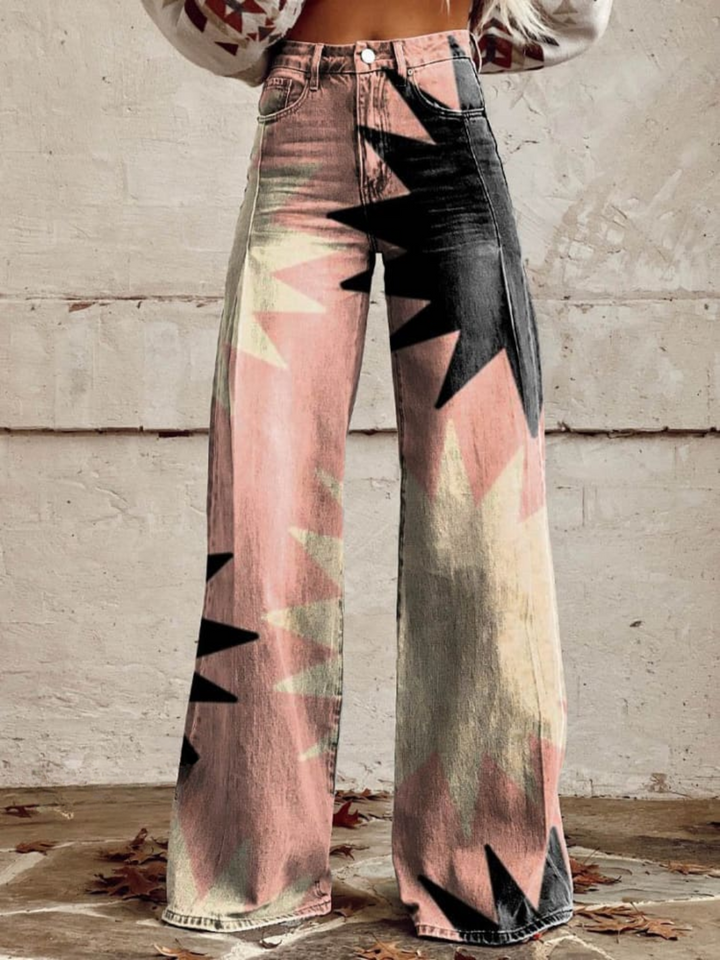 JEANNE™ - Geometric Wide-Leg Pants