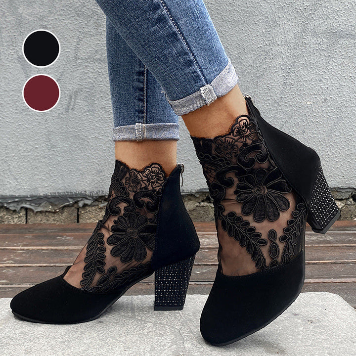 JOLIE™ - Chic Lace Heeled Boots