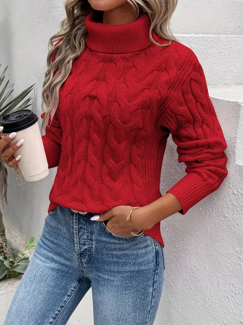 MAIKA™ - Cable Knit Turtleneck Sweater