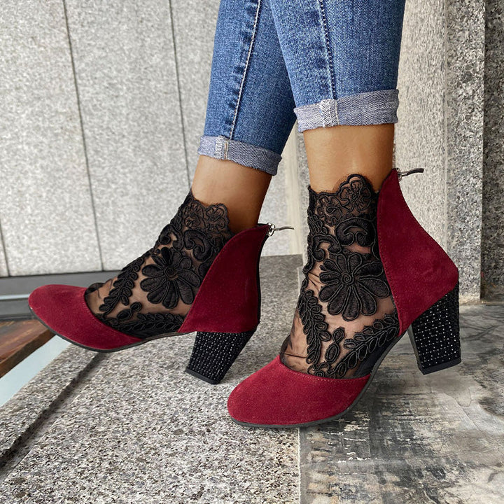 JOLIE™ - Chic Lace Heeled Boots