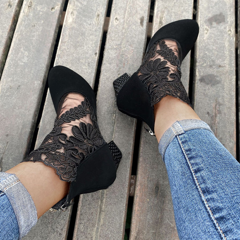 JOLIE™ - Chic Lace Heeled Boots