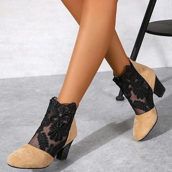 JOLIE™ - Chic Lace Heeled Boots