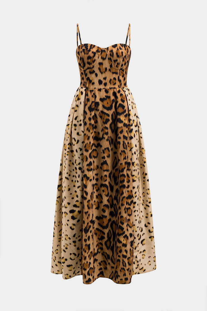 BIANCA™ - Bold Leopard Print Midi Dress