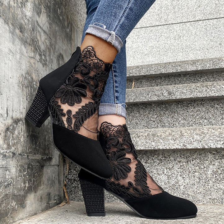 JOLIE™ - Chic Lace Heeled Boots