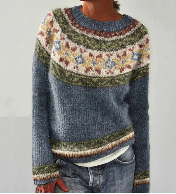 SINEAD™ - Cosy Yoke Knit Sweater