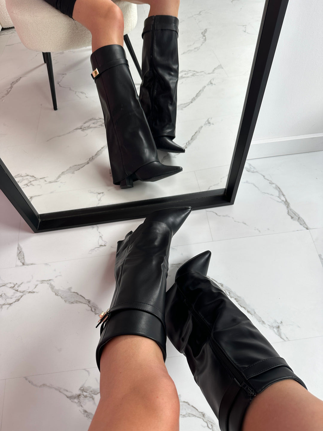 SERENA™ - Black Leather Boots