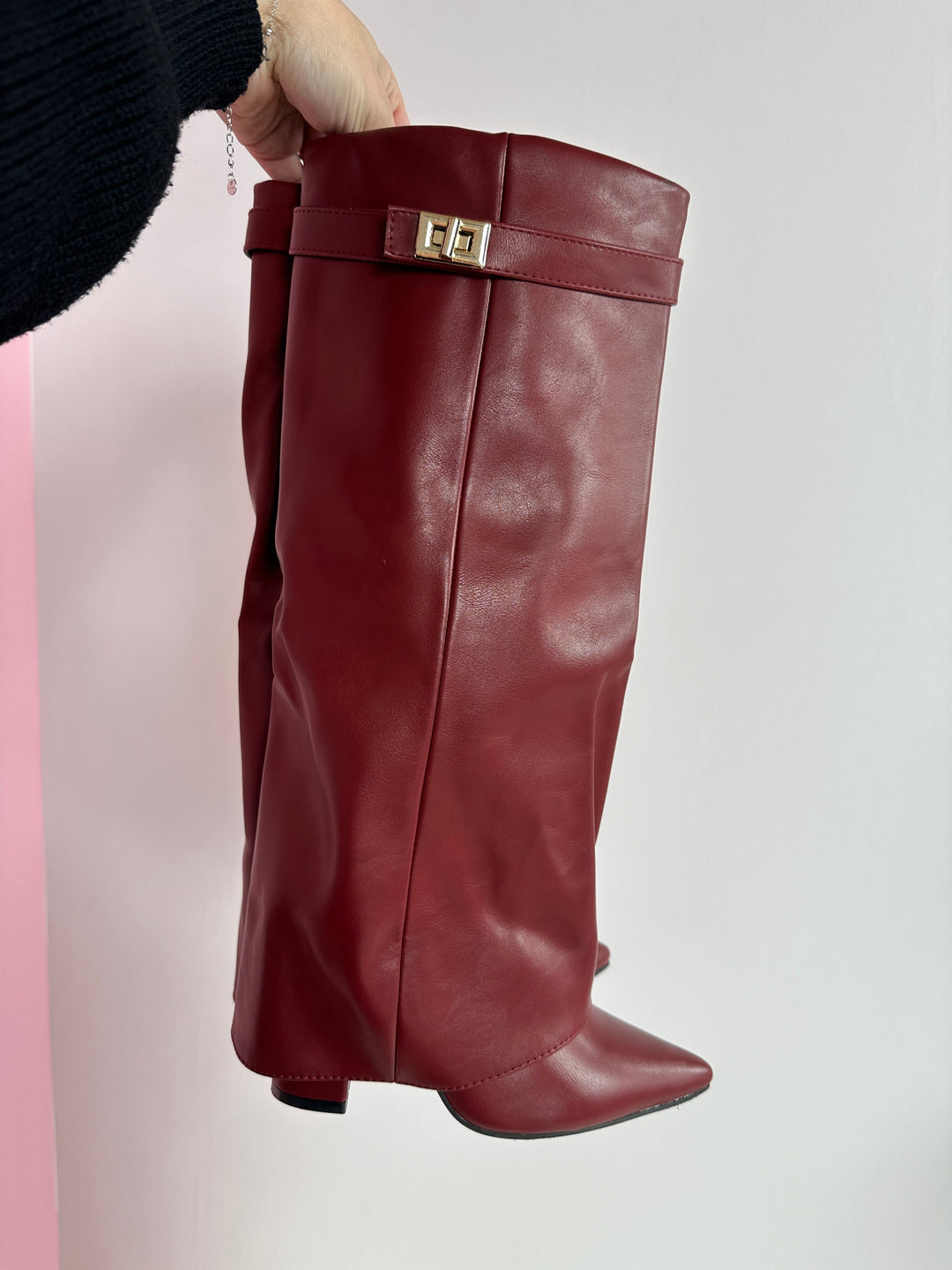 ELOISE™ - Burgundy Leather Boots