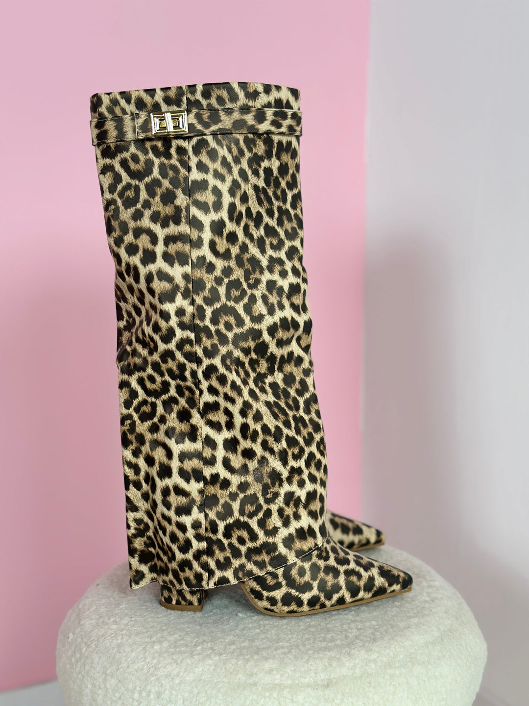 FELINA™ - Leopard Leather Boots