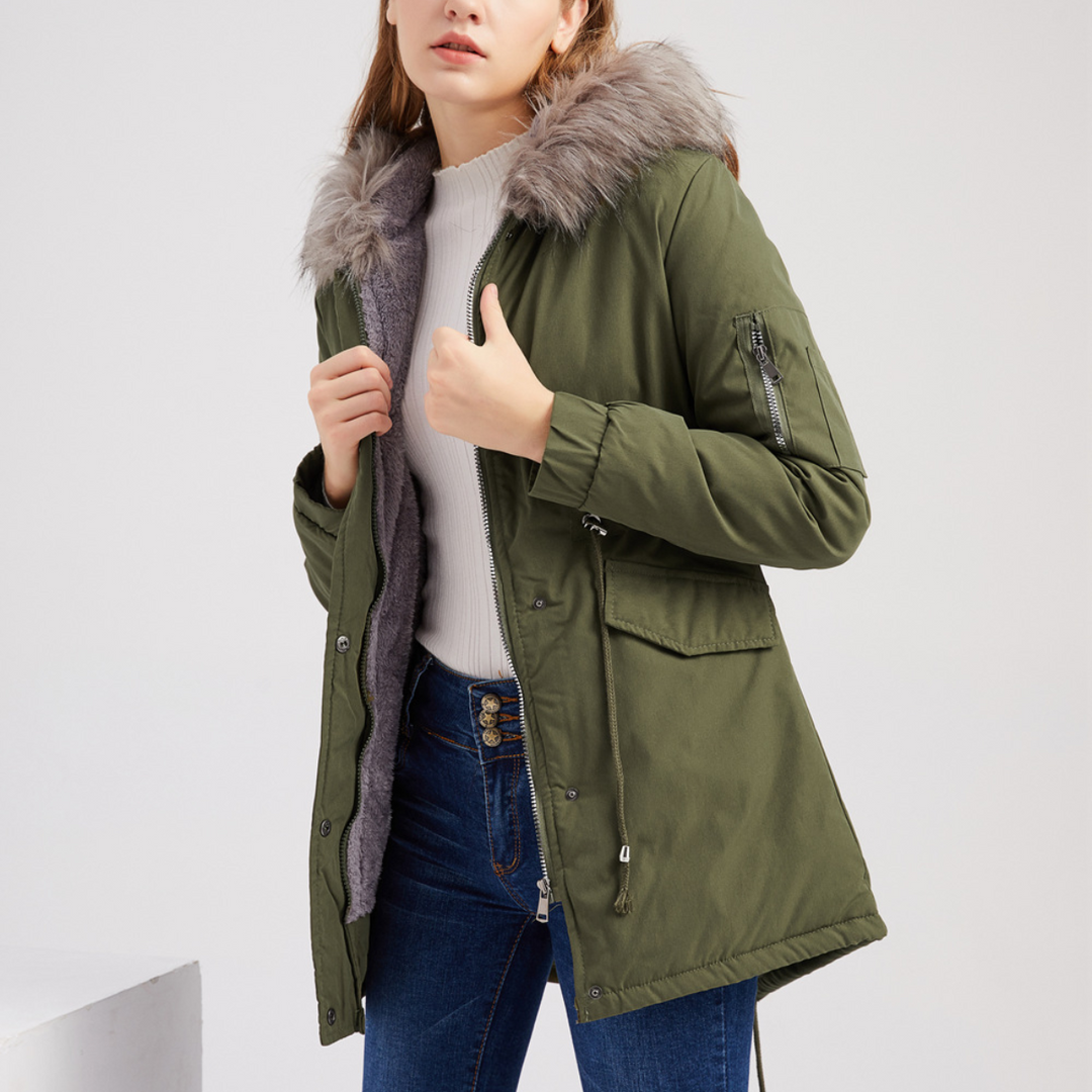 MARINA™ | Warm Velvet-Trimmed Parka