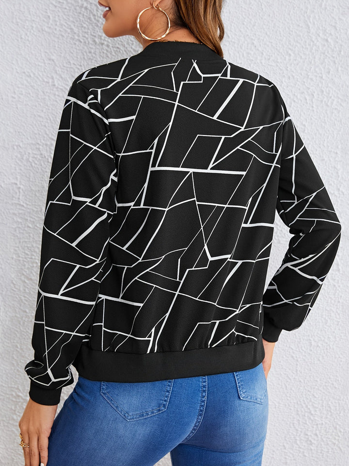 MILA™ |  Artistic Pattern Zip-Up Jacket