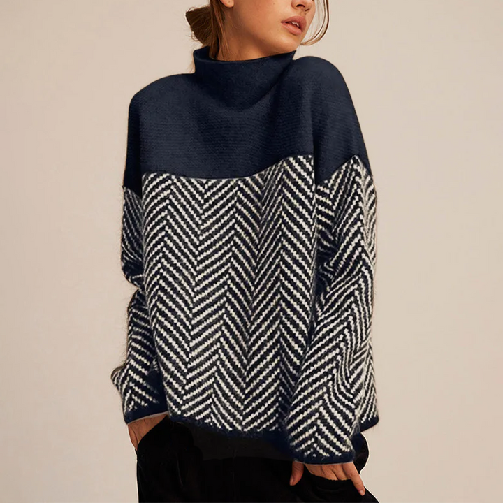 NORA™ | Two-Tone High-Neck Pullover