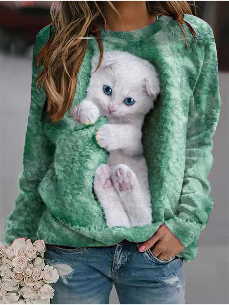 Neko™ - Cozy Cat Print Sweatshirt