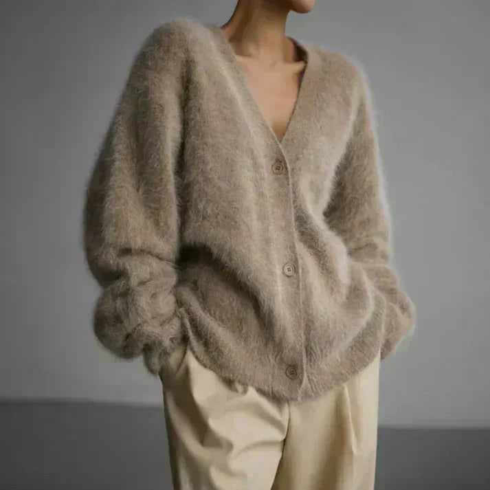 ADELE™ - Fuzzy Mohair Cardigan