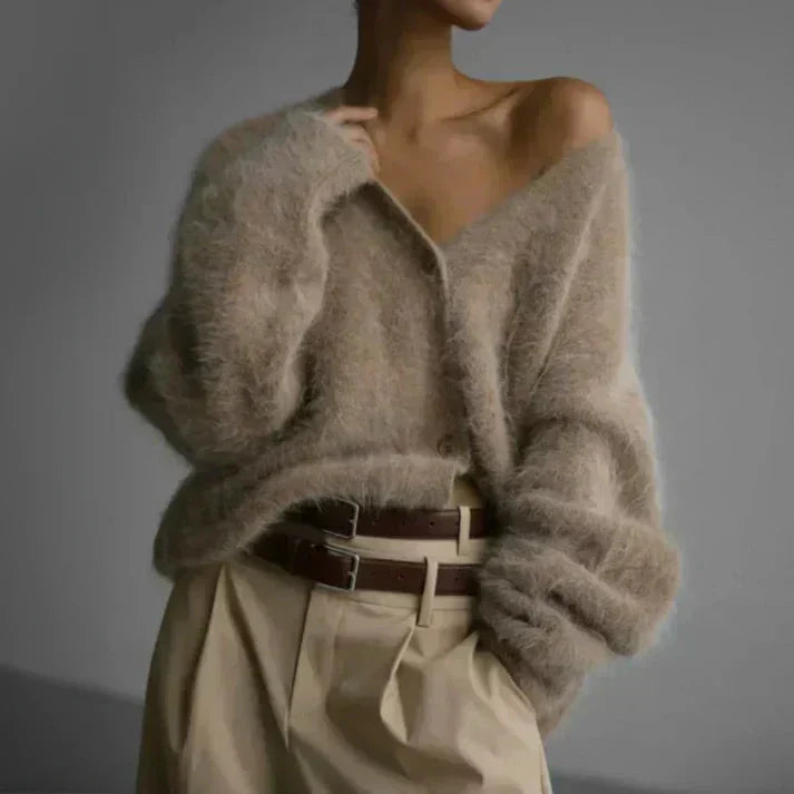 ADELE™ - Fuzzy Mohair Cardigan