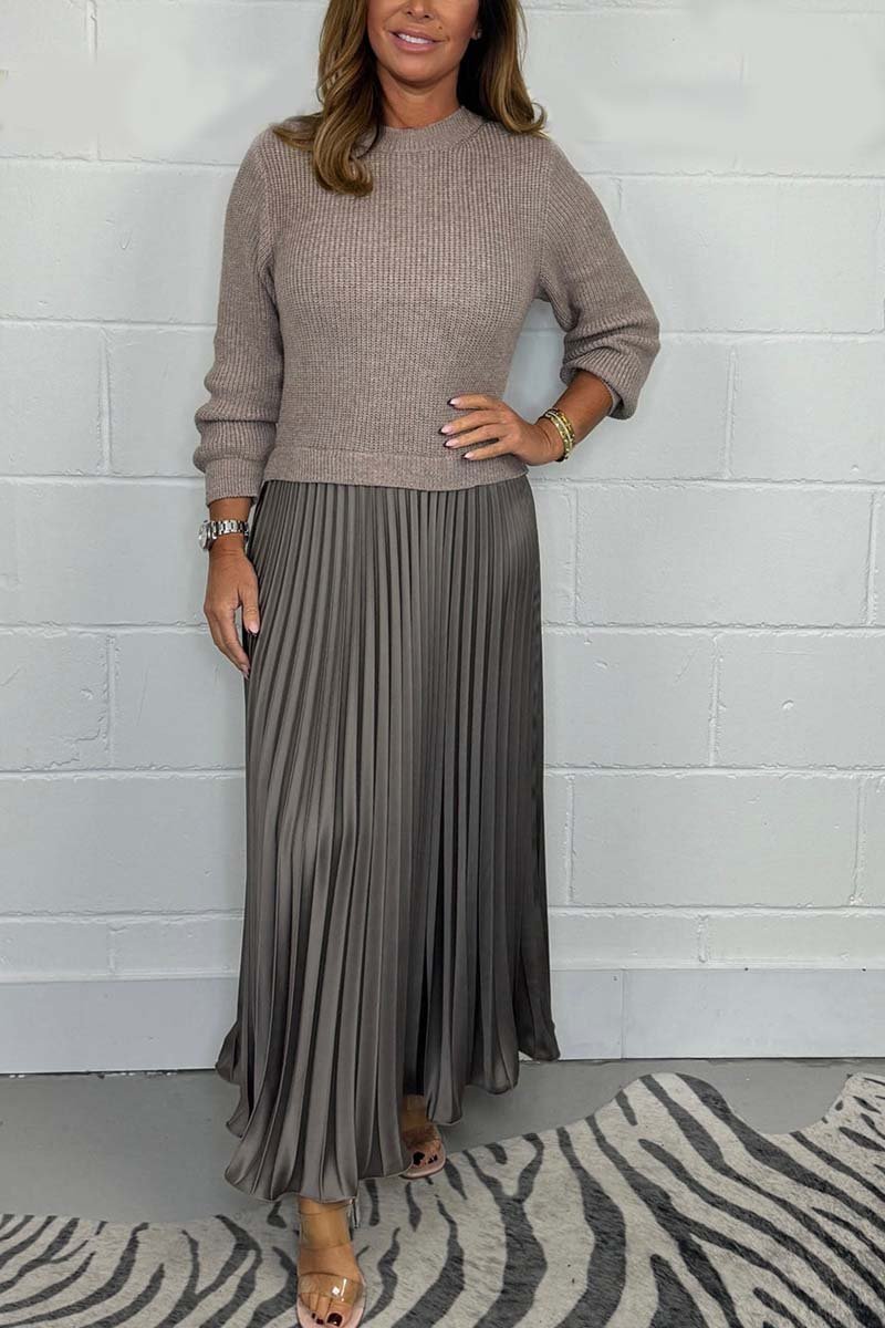 SOPHIA™ - Knit Jumper & Pleated Satin Skirt