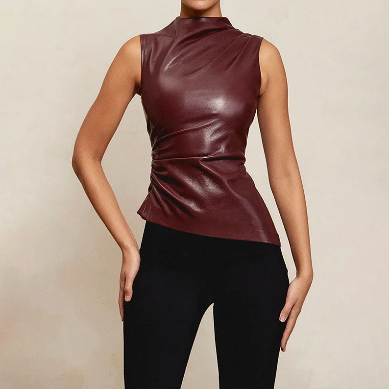 SERAN™ | Sleek Faux Leather Top