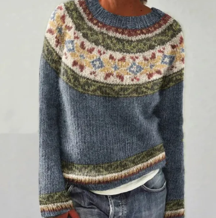 SINEAD™ - Cosy Yoke Knit Sweater