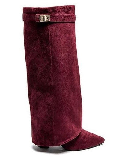 RAVEN™ - Burgundy Suede Boots