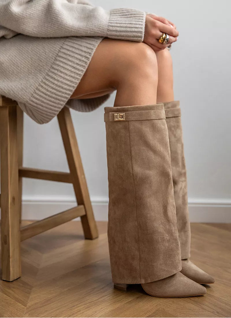 ARABELLA™ - Khaki Suede Boots