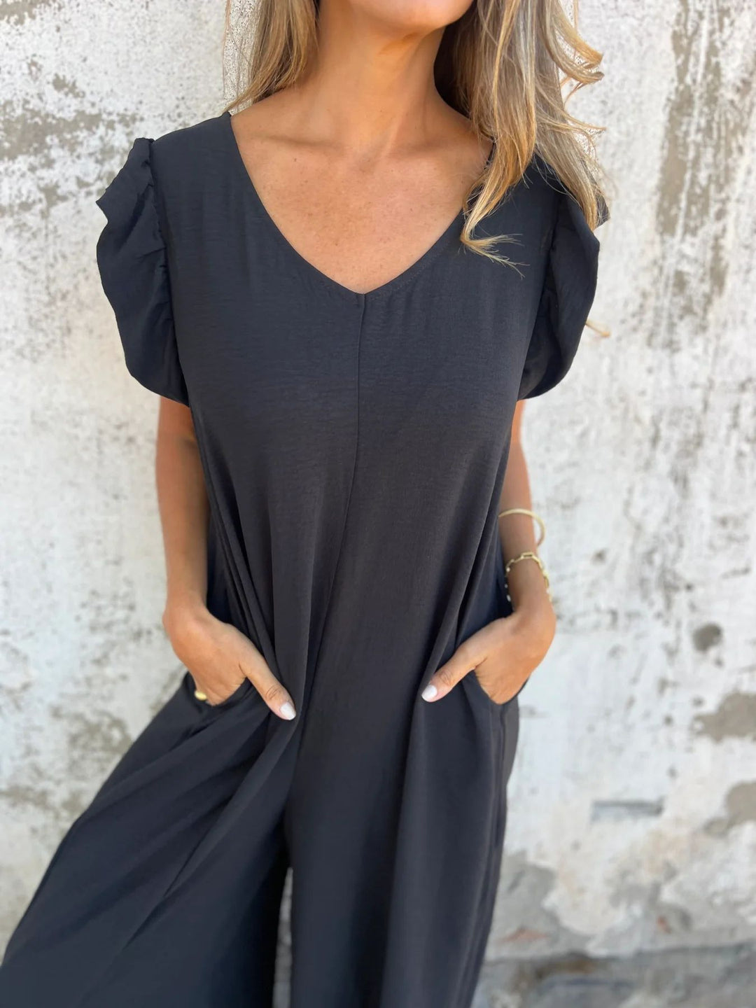 CASSANDRA™ - Trendy V-Neck Jumpsuit