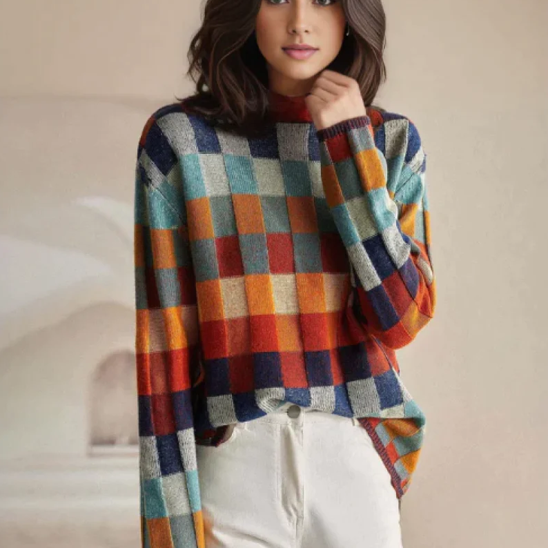 MIA™ - Retro-Inspired Plaid Sweater