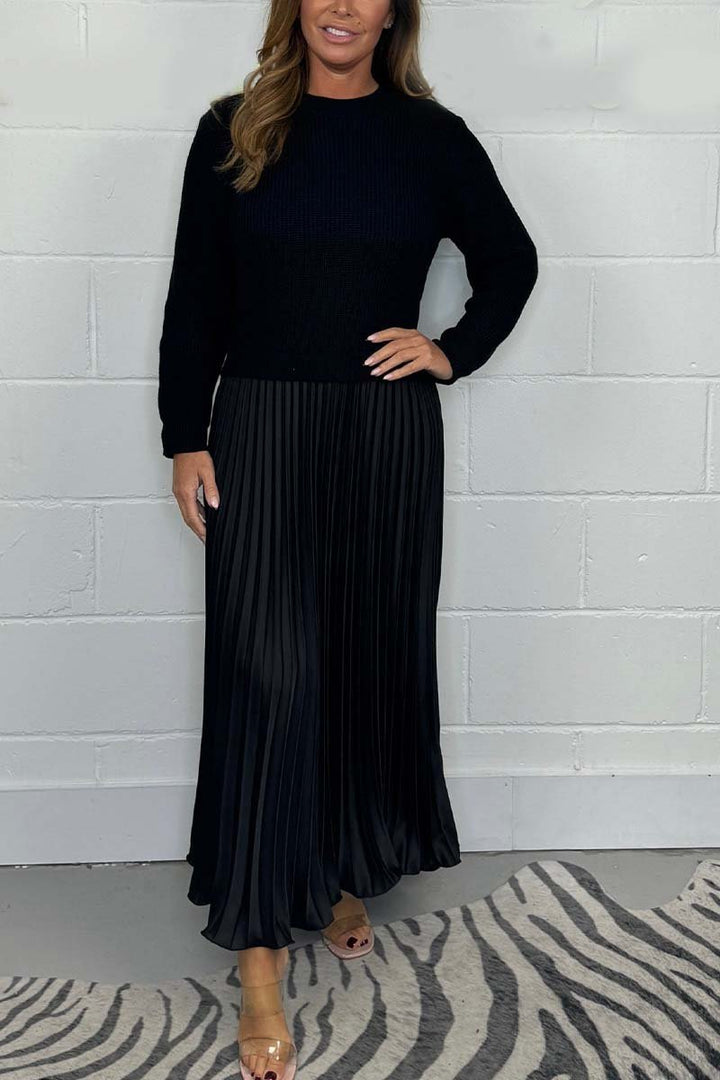 SOPHIA™ - Knit Jumper & Pleated Satin Skirt