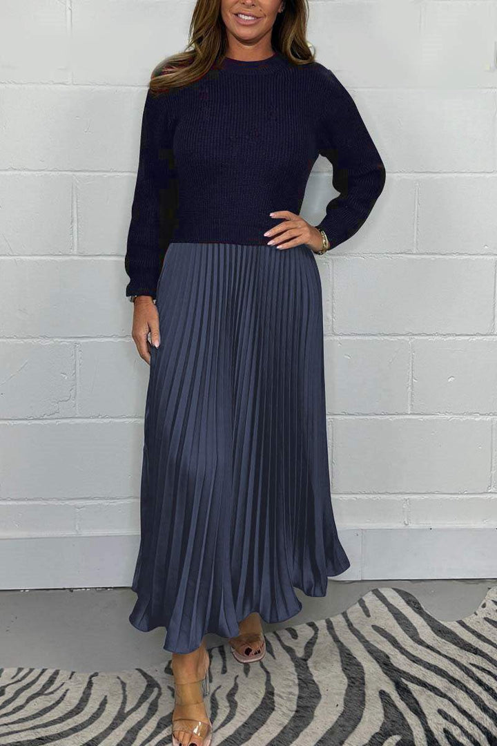 SOPHIA™ - Knit Jumper & Pleated Satin Skirt