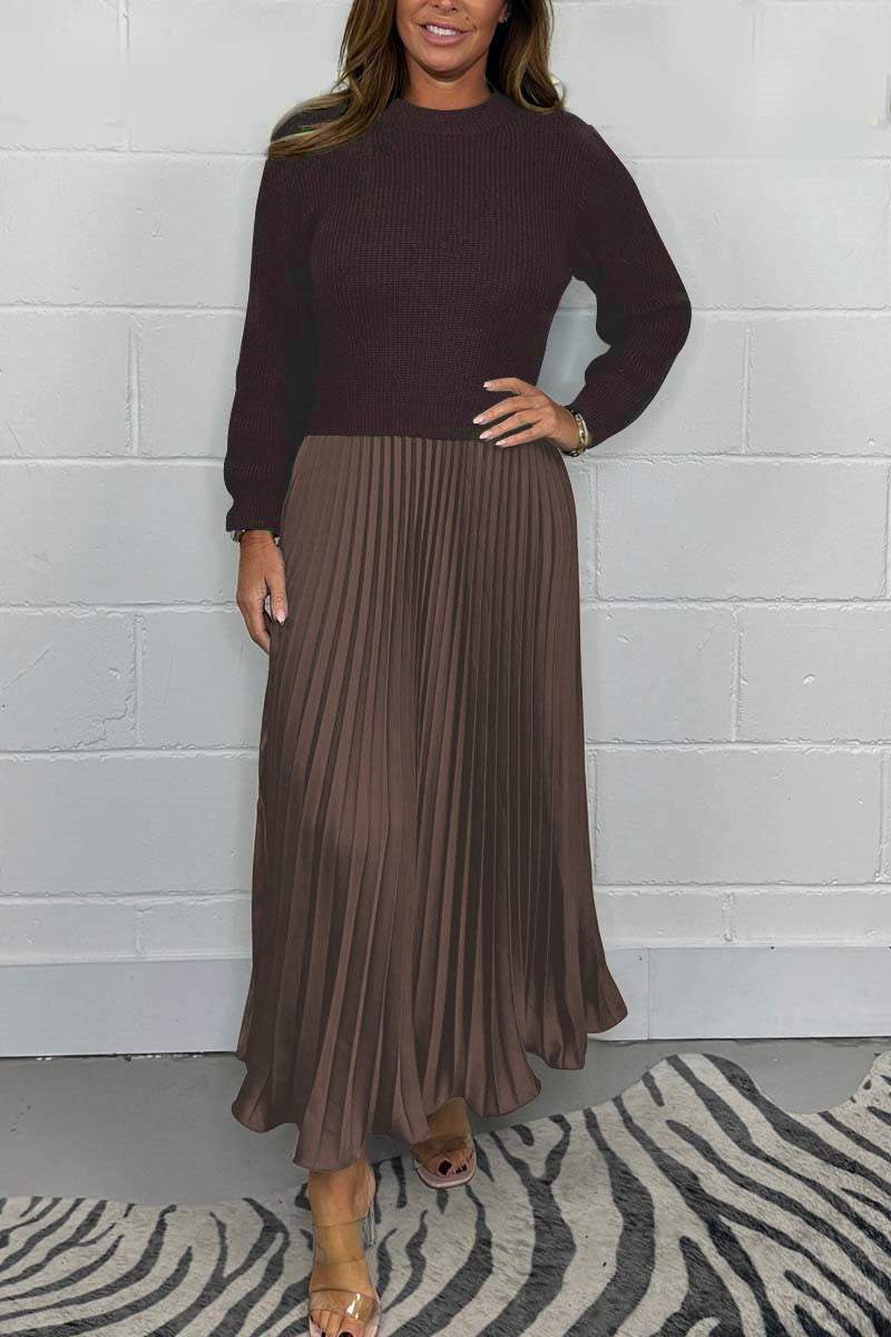 SOPHIA™ - Knit Jumper & Pleated Satin Skirt