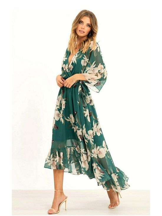 YASMINE™ - Elegant Kimono Midi Dress