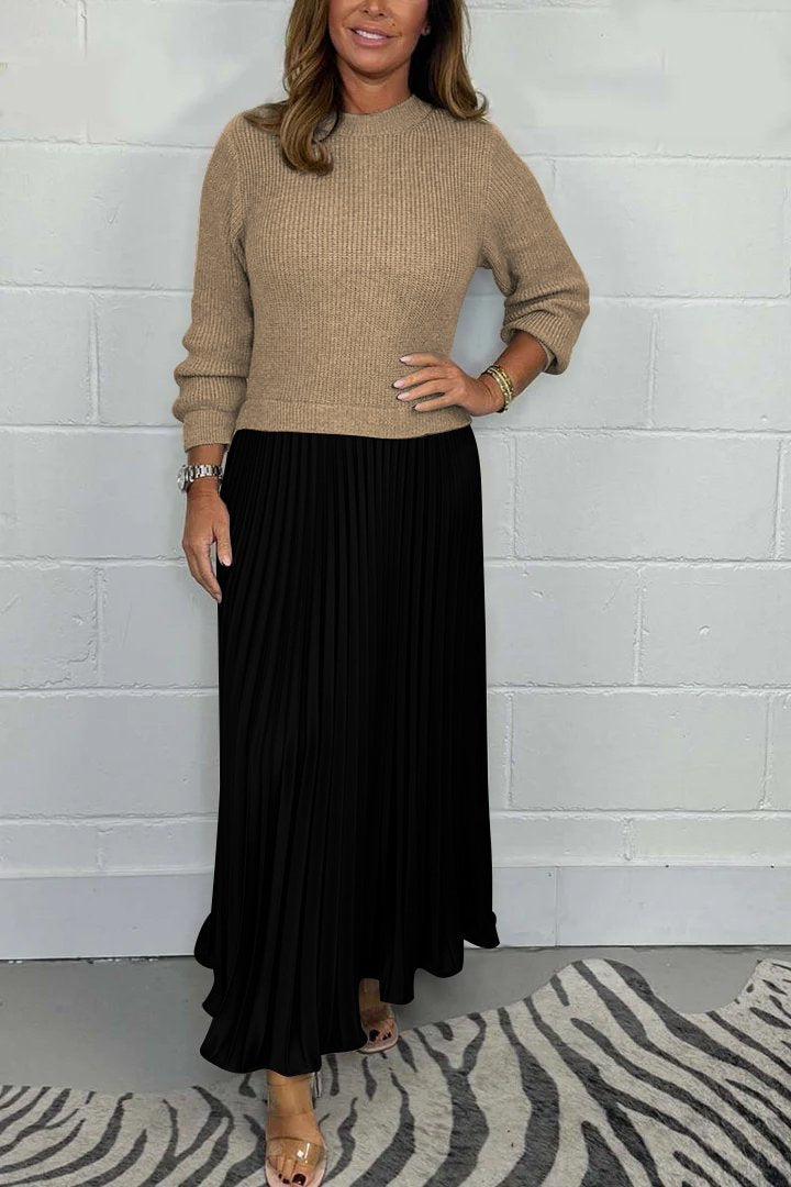 SOPHIA™ - Knit Jumper & Pleated Satin Skirt